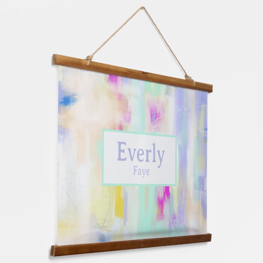 Pasta Custom Baby Name Kids Room Mauer Wandteppich Mit Holzrahmen (Gewinkelt)