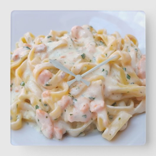 Pasta Custom Food Photo Quadratische Wanduhr (Vorderseite)