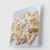 Pasta Custom Food Photo Quadratische Wanduhr (Winkel)