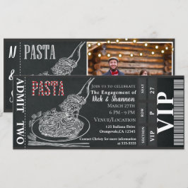 Pasta Dinner Chalk Verlobung Dinner Foto Ticket Einladung