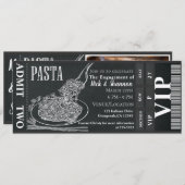 Pasta Dinner Chalk Verlobung Dinner Foto Ticket Einladung (Vorne/Hinten)
