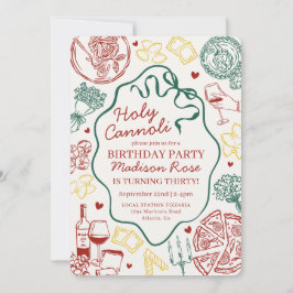 Pasta Dinner Party Holy Cannoli Italian Birthday Einladung