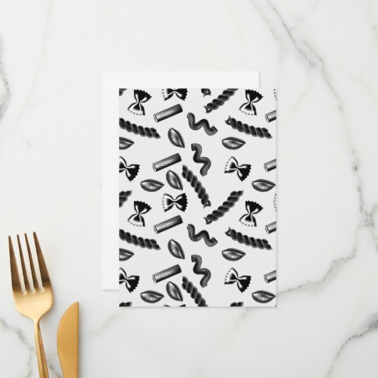 Pasta Diversity Grau Food Italien Lover Feinschmec Menükarte (Vorderseite/Rückseite Beispiel)