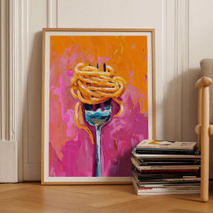 Pasta Druck Eklektischer Druck Maximalistischer Dr Poster