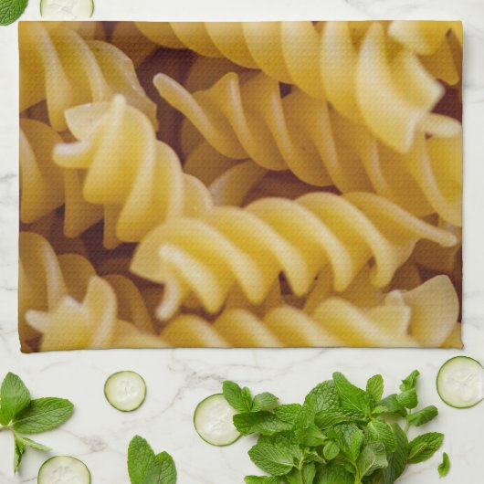 Pasta Fusilli Noodles Geschirrtuch (Gefaltet)