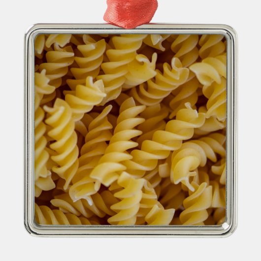 Pasta Fusilli Noodles Ornament Aus Metall (Vorne)