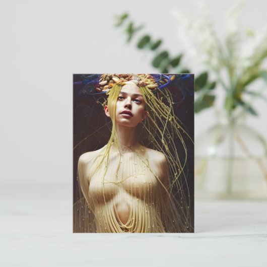 Pasta Goddess Postcard Postkarte (Stehend Vorderseite)