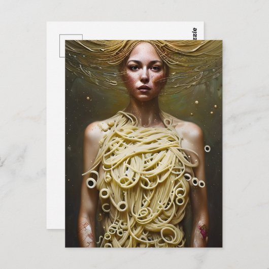 Pasta Goddess Postkarte (Vorne/Hinten)