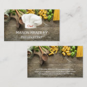 Pasta in Tabelle | Chef Hat Visitenkarte (Vorne/Hinten)