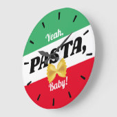 Pasta Italia Food Flag personalisierte Küche Große Wanduhr (Winkel)