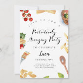 Pasta Italienisches Abendessen Geburtstag Einladun Einladung (Vorderseite)