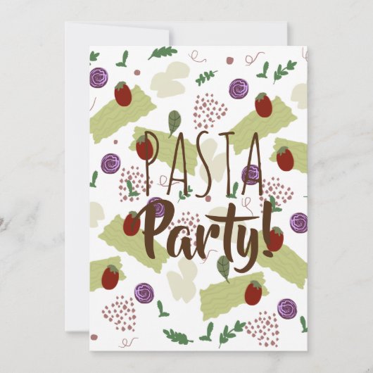 Pasta Italienisches Abendessen Utensiballs Meatbal Einladung (Vorderseite)