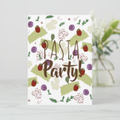 Pasta Italienisches Abendessen Utensiballs Meatbal Einladung (Stehend Vorderseite)