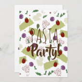 Pasta Italienisches Abendessen Utensiballs Meatbal Einladung (Vorne/Hinten)