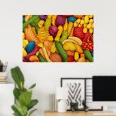 Pasta-Kunst Hintergrund GROSS Poster (Heimbüro)