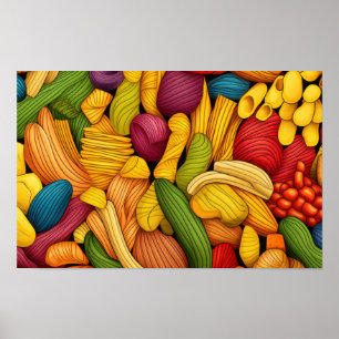 Pasta-Kunst Hintergrund KLEIN Poster