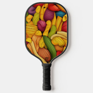 Pasta-Kunst Hintergrund Pickleball Schläger