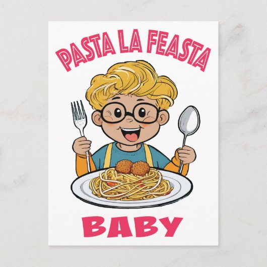 Pasta La Feasta Baby Postkarte (Vorderseite)
