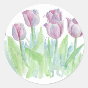 Pasta Lavender Tulips Blume Runder Aufkleber