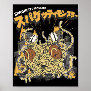 Pasta-Liebhaber Spaghetti-Monster-Anime Poster