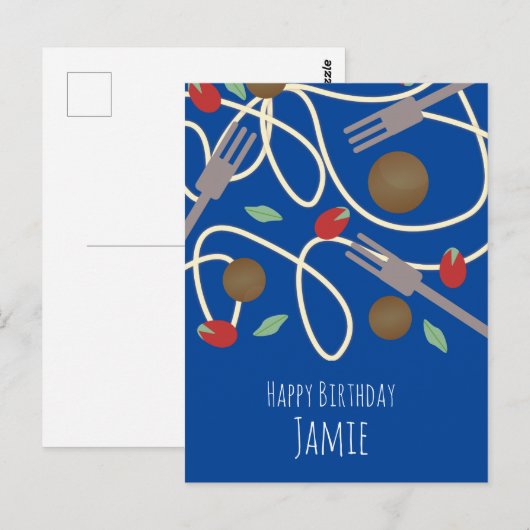 Pasta Lover Geburtsname Postkarte (Vorne/Hinten)