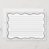 Pasta Muster Chic Black & White Wavy Rezept Card Mitteilungskarte (Rückseite)