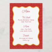 Pasta-Muster, das eher italienisches Brautparty is Menükarte (Vorderseite)