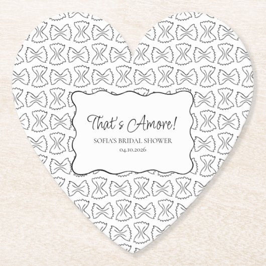 Pasta-Muster, das eher italienisches Brautparty is Untersetzer (Vorderseite)