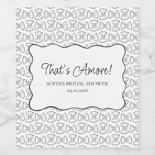 Pasta-Muster, das eher italienisches Brautparty is Weinetikett (Einzelnes Label)