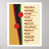 Pasta Names Kitchen Art Poster (Vorne)
