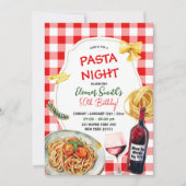 Pasta Night and Wine Adult Geburtstag Abendessen Einladung (Vorderseite)