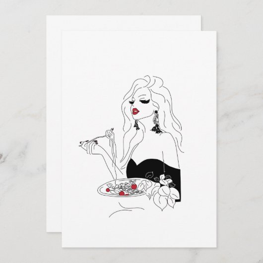 Pasta Night Einladung (Vorne/Hinten)