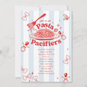 Pasta & Pacifiers Doodle Neutral Baby Shower Einladung (Vorderseite)
