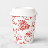 Pasta & Pacifiers Hand Drawn Italian Baby Shower  Pappbecher (Vorderseite)