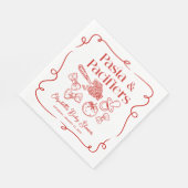 Pasta & Pacifiers Hand Drawn Italian Baby Shower Serviette (Ecke)