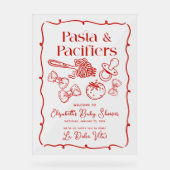 Pasta & Pacifiers Italian Baby Shower Welcome Acrylschild (Vorderseite)
