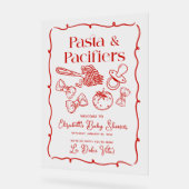 Pasta & Pacifiers Italian Baby Shower Welcome Acrylschild (Winkel)