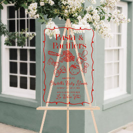 Pasta & Pacifiers Italian Baby Shower Welcome Acrylschild