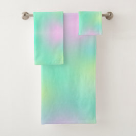 Pasta Pale Türkis Pink Abstrakte Kunst Badhandtuch Set