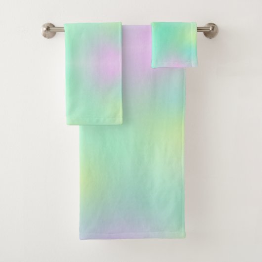 Pasta Pale Türkis Pink Abstrakte Kunst Badhandtuch Set (Insitu)