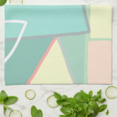 Pasta Pale Türkis Pink Abstrakte Kunst Geschirrtuch (Gefaltet)