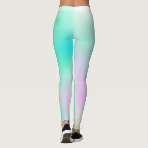 Pasta Pale Türkis Pink Abstrakte Kunst Leggings