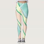 Pasta Pale Türkis Pink Abstrakte Kunst Leggings (Vorderseite)