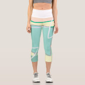 Pasta Pale Turquoise Pink Abstrakte Kunst, Dichtun Capri Leggings (Vorderseite)