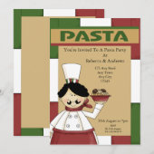 Pasta-Party Einladung (Vorne/Hinten)