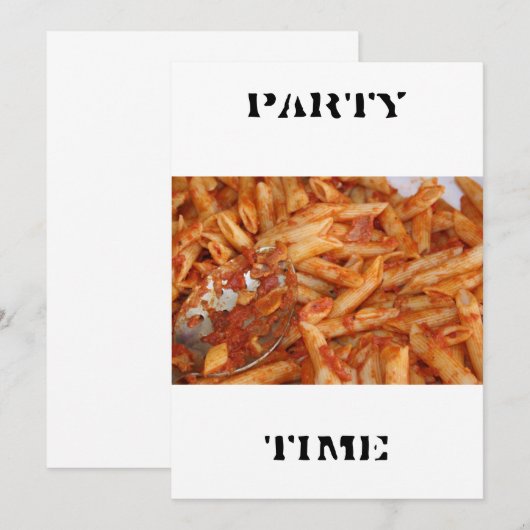 Pasta PARTY ZEIT Einladung (Vorne/Hinten)