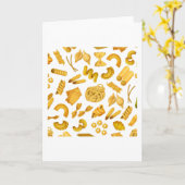 Pasta Pattern Pasta Lover Pasta Muster Karte (Gelbe Blume)