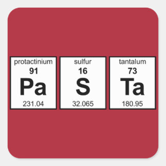 PaSTa Periodic-Tabelle Quadratischer Aufkleber