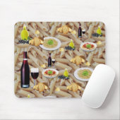 Pasta Red Wine Mouse Pad! Mousepad (Mit Mouse)