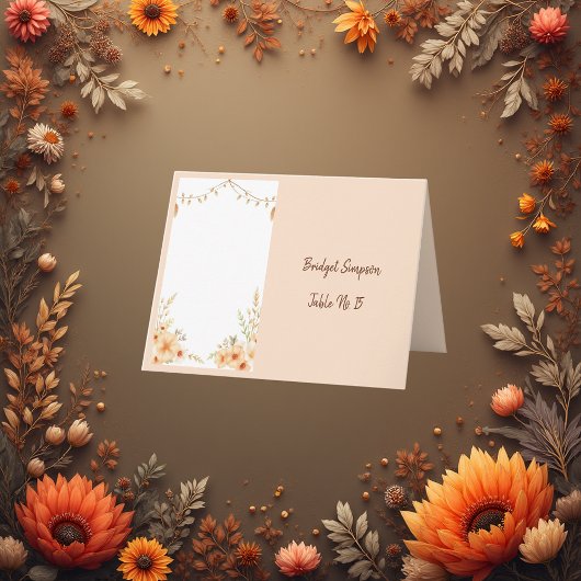 Pasta Rustic boho Florals Single Gästekarte Dankeskarte
